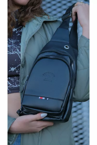 Веганская кожа черные водонепроницаемые наушники usb выход для талии и через плечо сумка для путешествий