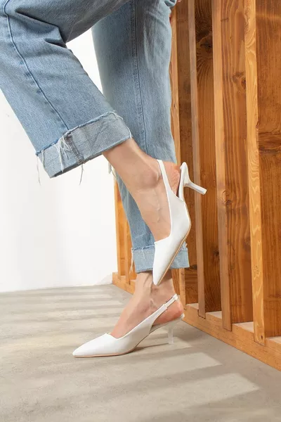 Casual Donna Punta A Punta Piatto Fantasia Sottile Tacco Aperto Modello Abito Da Sera Scarpe A