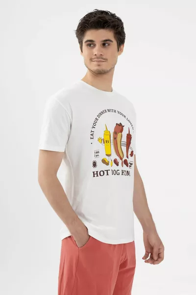 الرجال قصيرة الأكمام القطن النقانق المطبوعة السراويل مجموعة