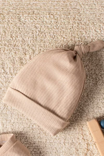 Houten Knoop Muts Jumpsuit Baby Set