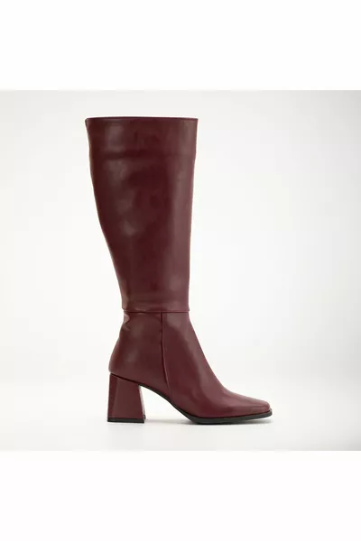 Dames Bourgondische Skin Casual Klassieke laarzen met ritssluiting 