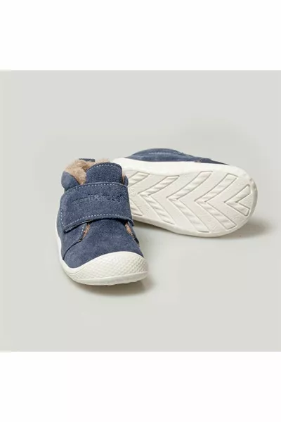 حذاء بوتس ستيب من جلد الغزال القطيفة | الدينيم