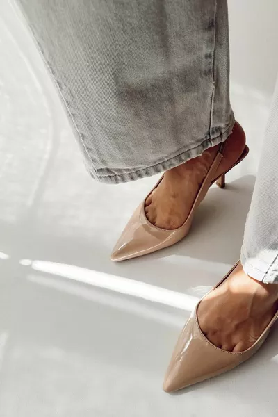 Jimmy Nude Patent Leather Stiletto