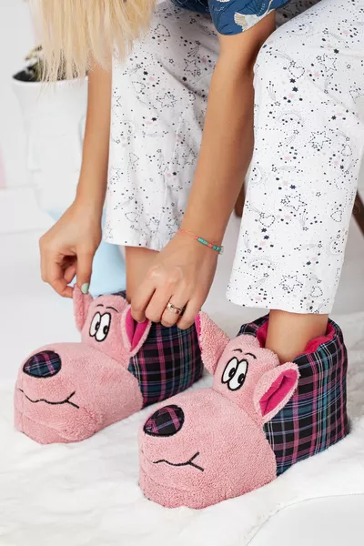 Verwirrter Hund Casual Plaid Unisex Panduf Hausschuhe