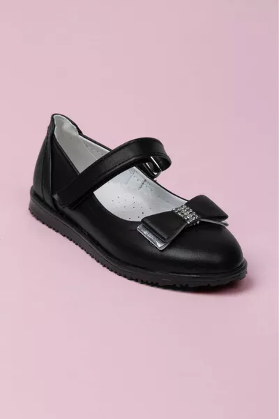 Girls Orthopedic Black School Shoes