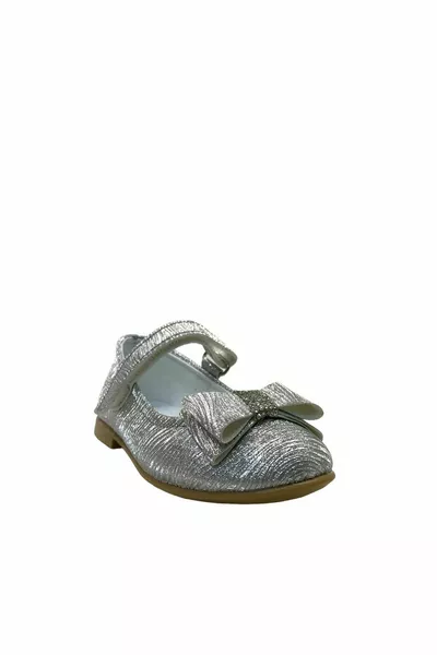 -2 Orthopedic Girls Silver Ballet Flats