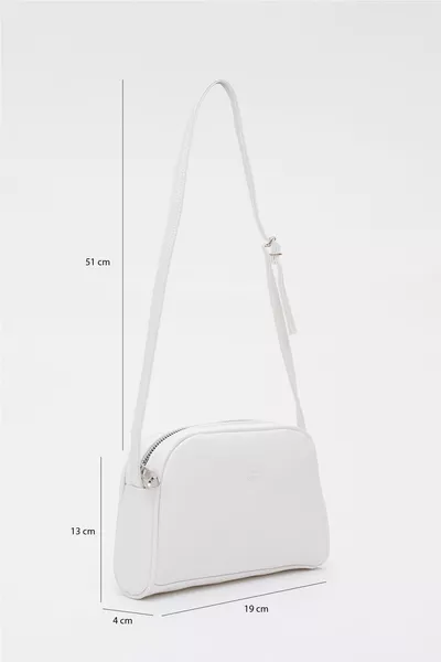 أبيض  ميني أوربان كروس حزام مقصورة واحدة جلد صناعي الذراع وحقيبة الكتف L:  W:  W: 4 سم