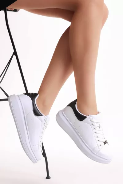 Unisex White Black Sneakers alx