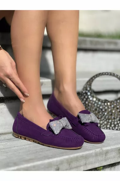 Jixe سويدي باليه فلاتس بنفسجي