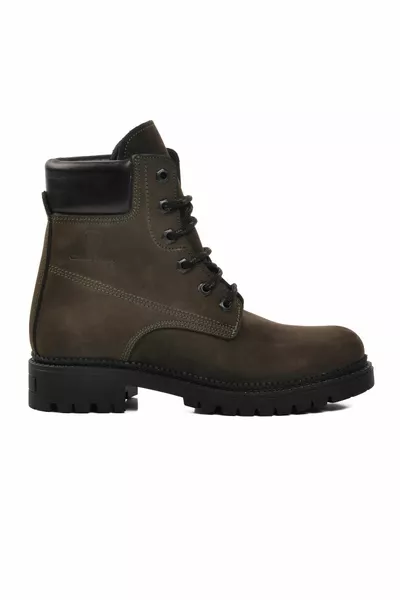 -9 Унисекс ботуши от естествена кожа в цвят каки