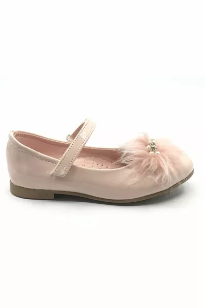 İremsu Hairy Stone klittenband meisjes ballerina's Poeder-lakleer