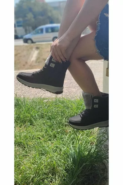 أحذية الثلج الفراء الدانتيل متابعة للماء عدم الانزلاق الأحذية الوحيدة