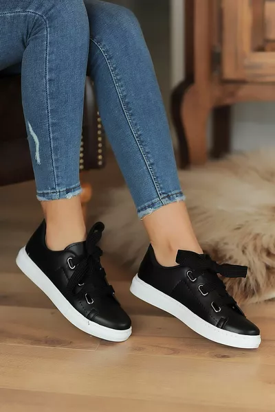 Noir Baskets de sport pour femmes Casuel Casual Chaussures