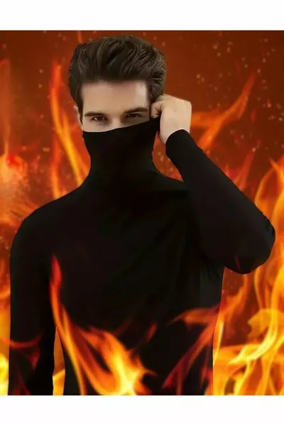 Le pull en tricot noir à col roulé pour hommes ne rétrécit pas et ne plume pas