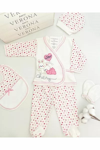 الموسم الجديد Basik Tavşanlı 5 قطع مستشفى خروج مجموعة ملابس حديثي الولادة فتاة صبي طفل