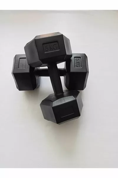 5 كجم × 2 قطعة الزاوي الفينيل المغلفة الأسود الدمبل الوزن مجموعة الوزن