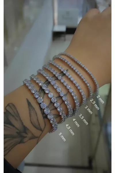 Сребърна диамантена гривна за вносен воден път