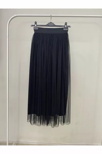 تنورة تول سوداء نسائية