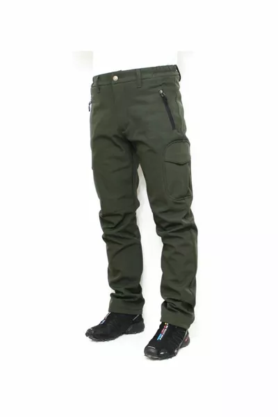 Khaki Cargo Pocket Winter Softshell-Hose für Herren