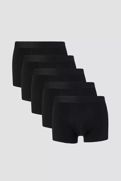 Boxer noir homme Coton Lycra Premium Lot de 5