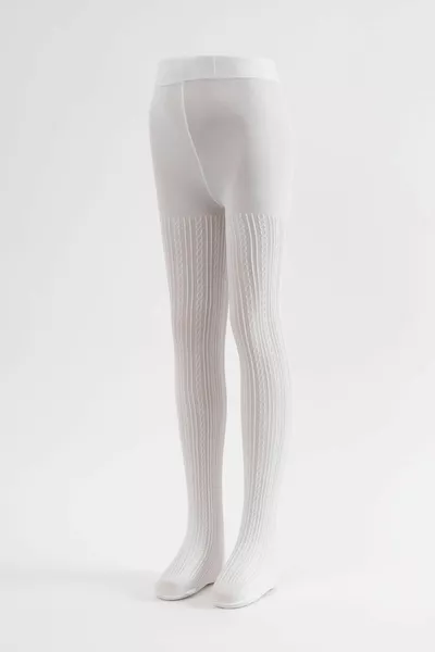 Детские колготки с рисунком белого цвета