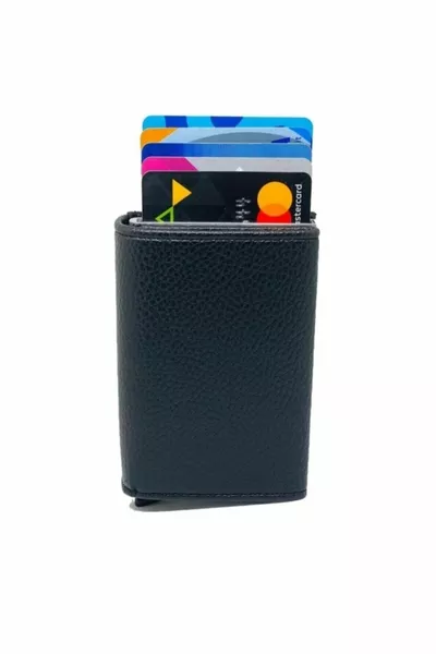 Zeleno RFID المحمية مقصورة المال آلية أوتوماتيكية التقط محفظة حامل بطاقة الرجال الجلدية