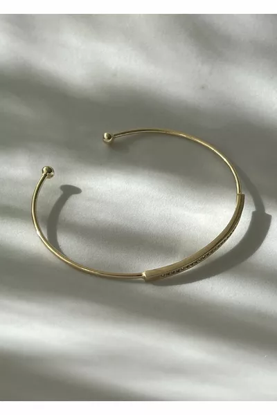 Line Zirkon Stein Armband 6 cm Breite