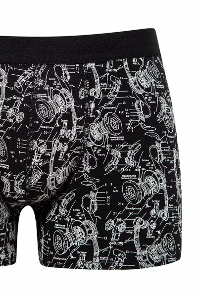 Graphic Printed Black Boxer 