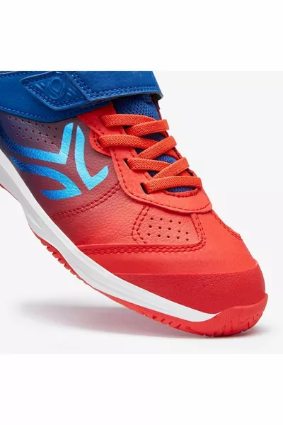 Детски тъмносини червени велкро маратонки 