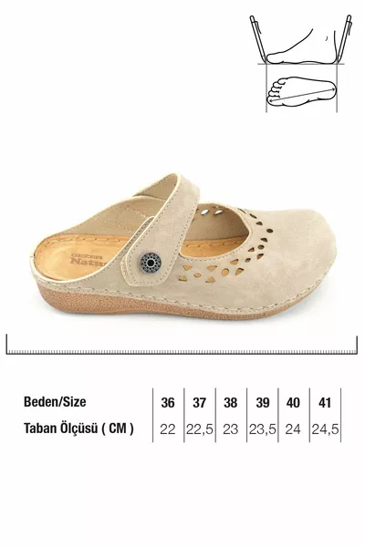 Estate Soletta Da Donna In Vera Pelle Velcro Pantofole