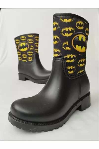 باتمان شعار مطبوع للماء الأولاد أحذية المطر