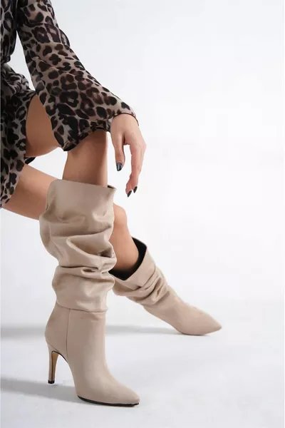 Abril Skin Suede Stivali da cowboy a soffietto da donna