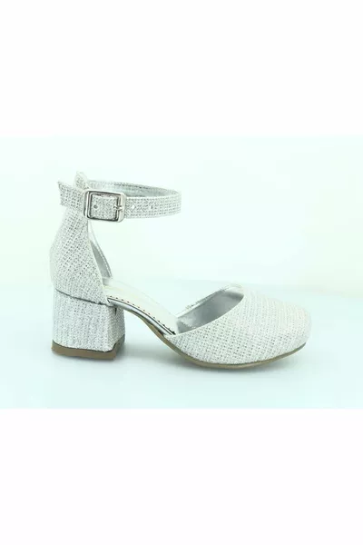 İremsu  Обувки на ток за момичета със сребърен блясък