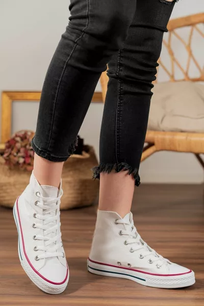 Scarpe da esterno bianche unisex in lino lungo per uso quotidiano