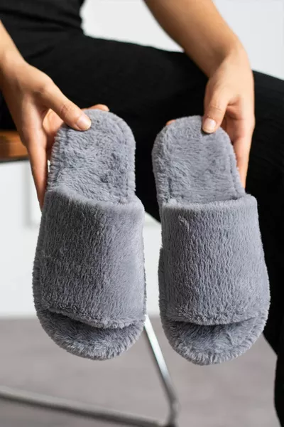 Modafrato FEATHERED OUTDOOR Дамски домашни чехли Зимни чехли Безшумна подметка