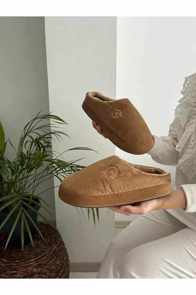 Бродирани кадифени мъжки затворени предни зимни чехли Ежедневни вътрешни чехли Пакет зестра