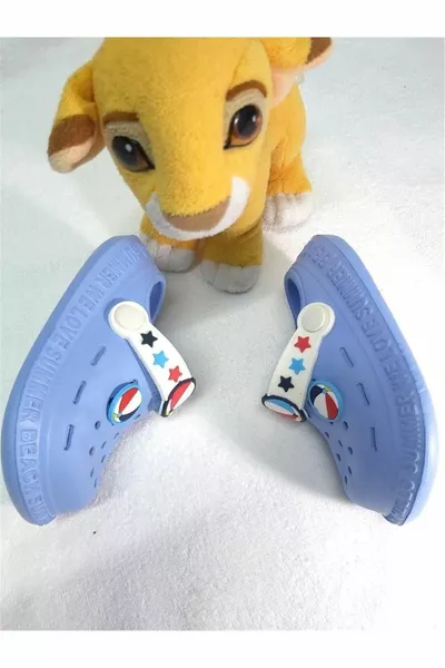 Чехли Eva за момчета в предучилищна възраст с декорация на небесносиня топка