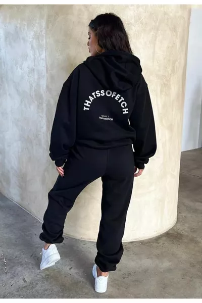 Женский комплект спортивного костюма оверсайз с принтом Thatssofetch