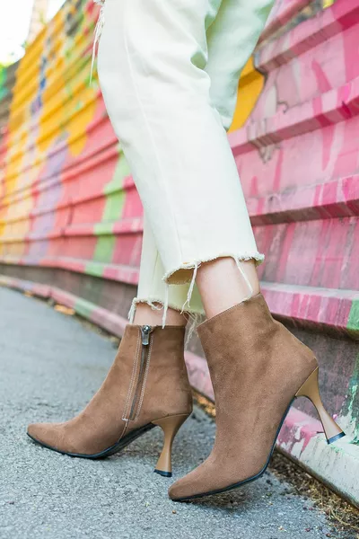 Lmn المنك من جلد الغزال قصيرة سستة مساء اللباس الأحذية النساء الحذاء أزياء الاتجاه الأحذية