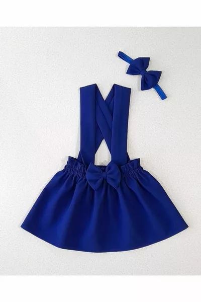 Saks Синя креп рокля Бандана