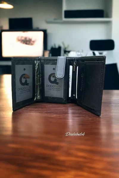 محفظة رجالية جلد طبيعي