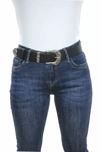 Cintura Donna Fibbia Singola Fantasia Argento 4cm