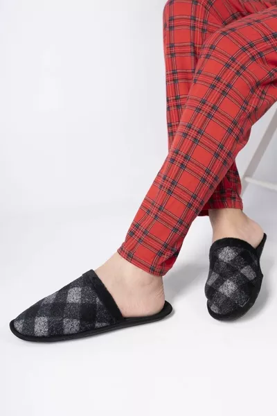 Pantofole casual nere da uomo Pantofole da casa lavabili in peluche Pantofole da sposo per gli ospiti