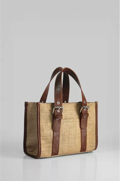 تان الجوت سترو اليد المتوسطة وحقيبة الكتف