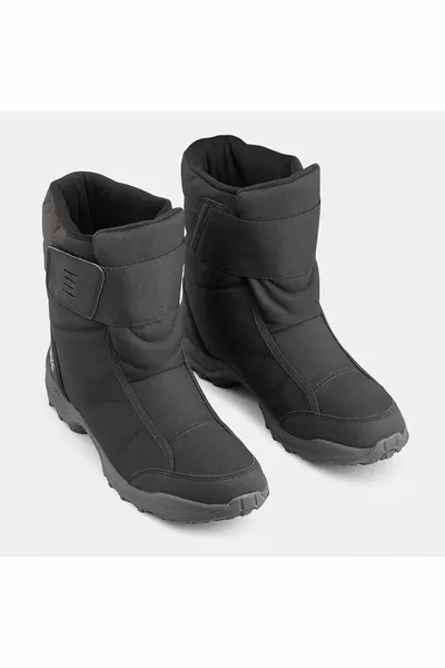 حذاء ثلجي خارجي فيلكرو مقاوم للماء للرجال - أسود - 