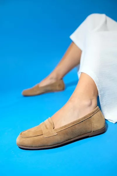  Ballerines en daim de terre pour femme