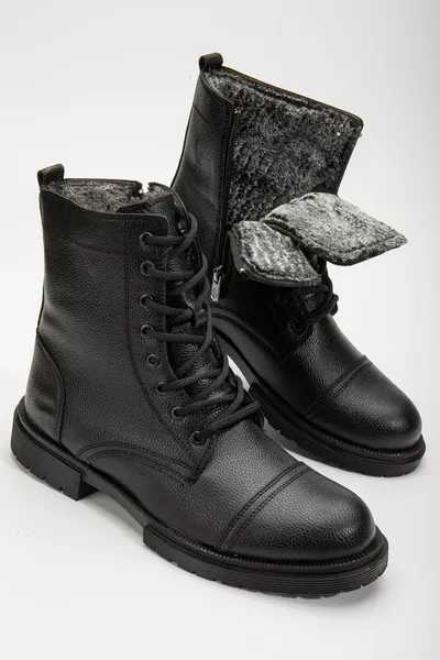 الماء والبرد مقاومة الفراء الدانتيل متابعة أحذية الشتاء أحذية قوية في الهواء الطلق