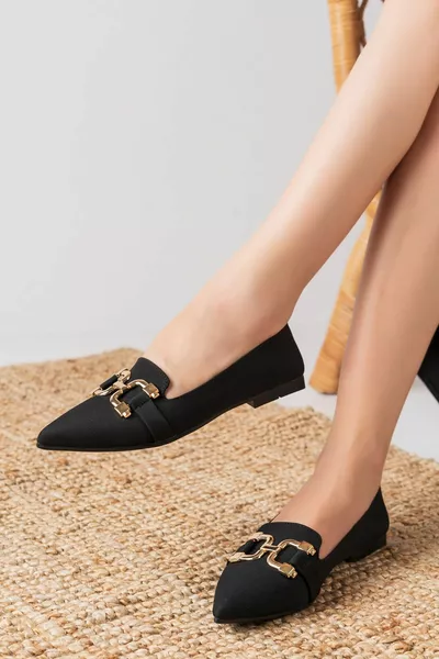 العرعر مشبك أصفر مفصل باليه نسائي مسطح 1- يجب طلب مقاس كبير