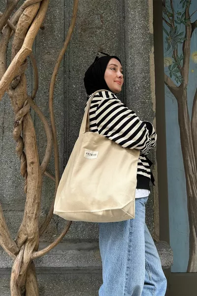 حقيبة يد جبردين - بيج (MAGNET FENCE - ٪ قطن جباردين)