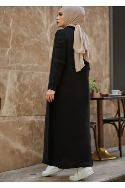 Dikke gebreide stof vest en jurk dubbele gebreide mode set